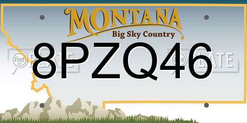 8PZQ46 Montana License Plate