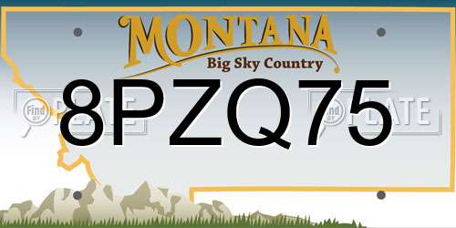 8PZQ75 Montana License Plate