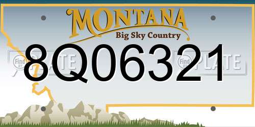 8Q06321 Montana License Plate