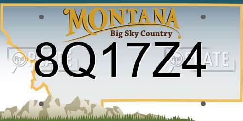 8Q17Z4 Montana License Plate