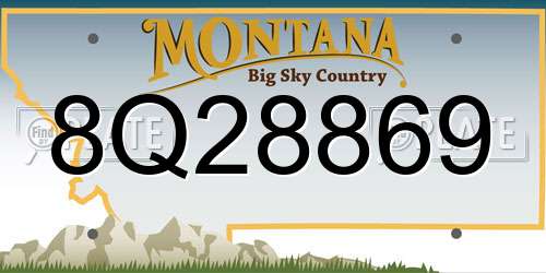 8Q28869 Montana License Plate
