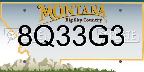8Q33G3 Montana License Plate