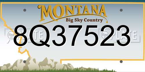 8Q37523 Montana License Plate