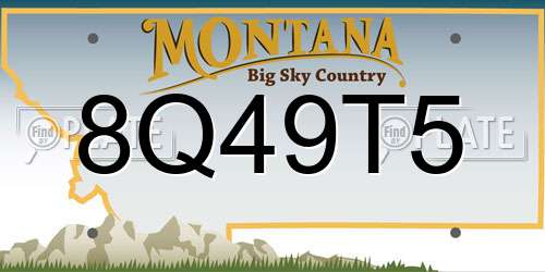 8Q49T5 Montana License Plate