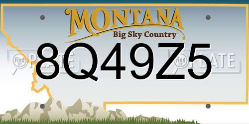 8Q49Z5 Montana License Plate