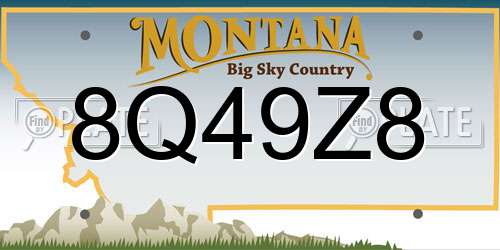 8Q49Z8 Montana License Plate
