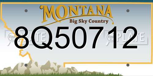 8Q50712 Montana License Plate