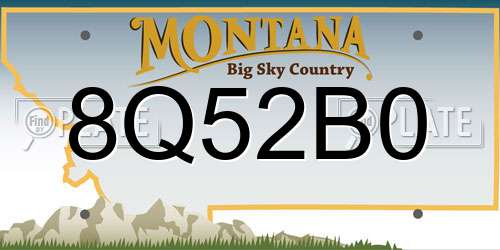 8Q52B0 Montana License Plate