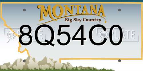 8Q54C0 Montana License Plate