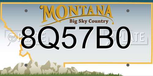 8Q57B0 Montana License Plate