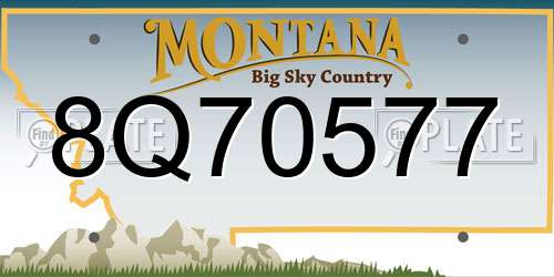 8Q70577 Montana License Plate