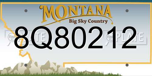 8Q80212 Montana License Plate