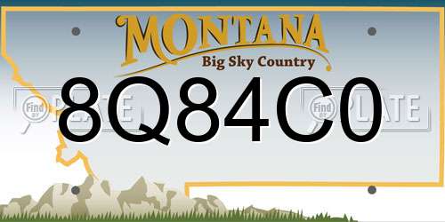 8Q84C0 Montana License Plate