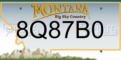 8Q87B0 Montana License Plate