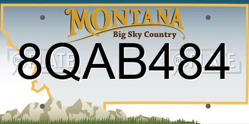 8QAB484 Montana License Plate