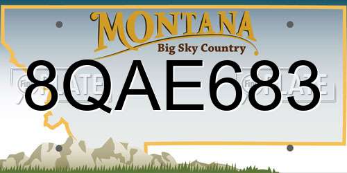 8QAE683 Montana License Plate