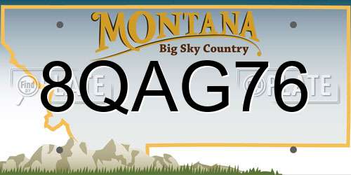 8QAG76 Montana License Plate