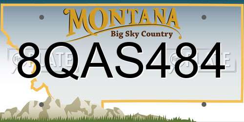 8QAS484 Montana License Plate