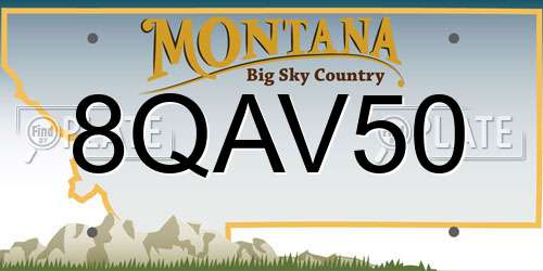 8QAV50 Montana License Plate