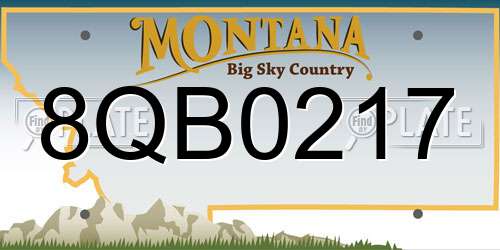 8QB0217 Montana License Plate