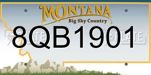 8QB1901 Montana License Plate