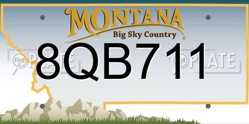 8QB711 Montana License Plate