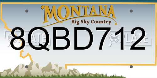 8QBD712 Montana License Plate
