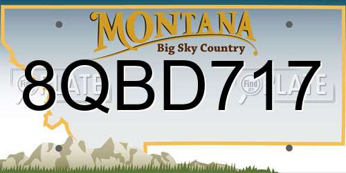 8QBD717 Montana License Plate