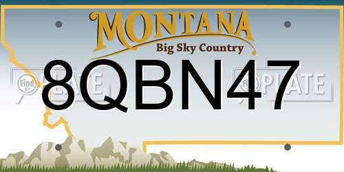 8QBN47 Montana License Plate
