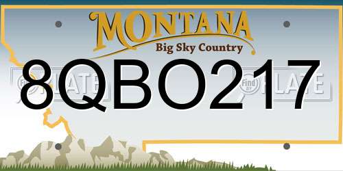 8QBO217 Montana License Plate