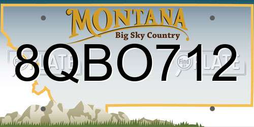 8QBO712 Montana License Plate