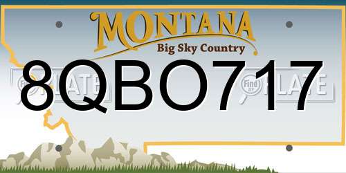 8QBO717 Montana License Plate