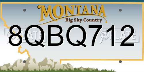8QBQ712 Montana License Plate