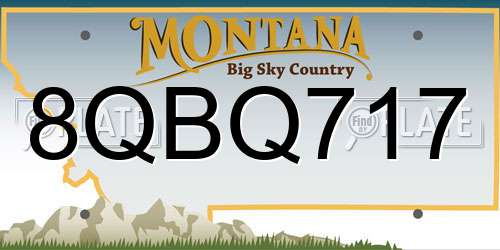8QBQ717 Montana License Plate