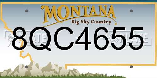 8QC4655 Montana License Plate