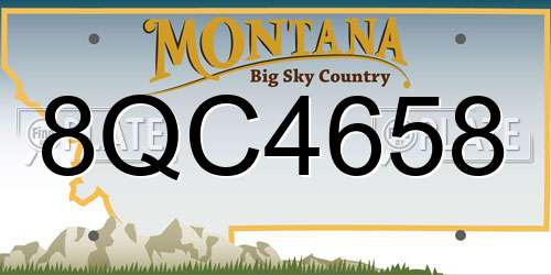 8QC4658 Montana License Plate