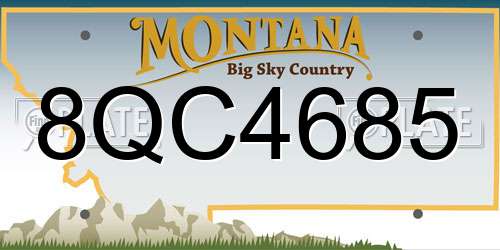 8QC4685 Montana License Plate