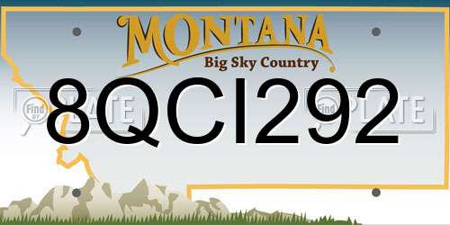8QCI292 Montana License Plate