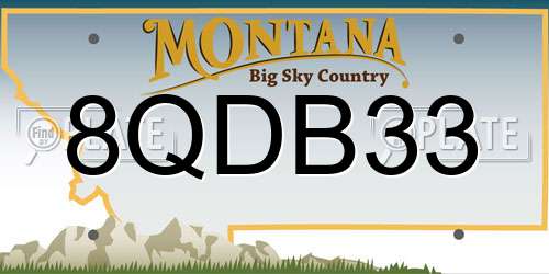 8QDB33 Montana License Plate
