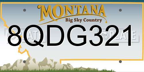 8QDG321 Montana License Plate