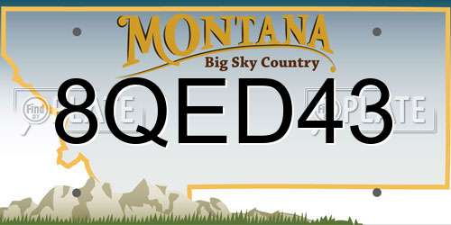 8QED43 Montana License Plate