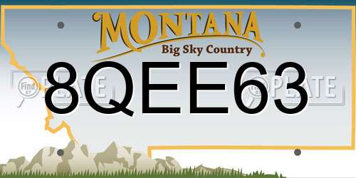 8QEE63 Montana License Plate
