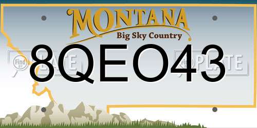 8QEO43 Montana License Plate
