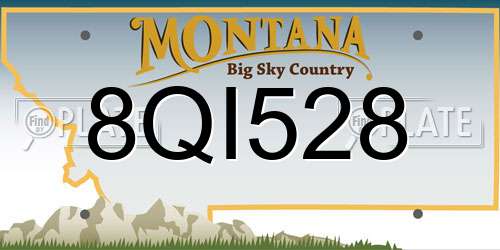 8QI528 Montana License Plate