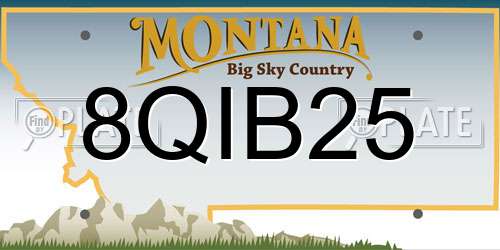 8QIB25 Montana License Plate