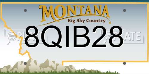 8QIB28 Montana License Plate
