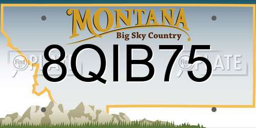 8QIB75 Montana License Plate