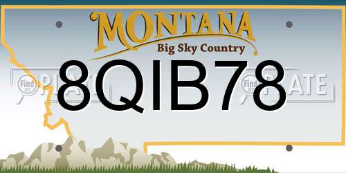 8QIB78 Montana License Plate