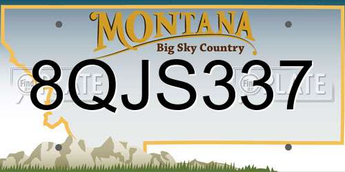 8QJS337 Montana License Plate
