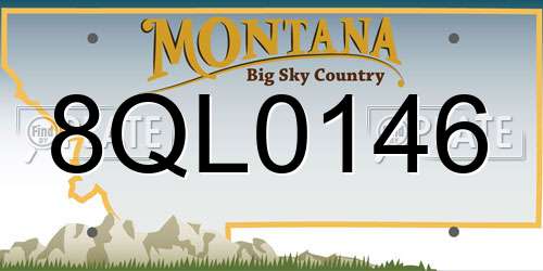 8QL0146 Montana License Plate